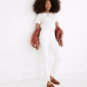 New MADEWELL Perfect Vintage White Mom Jeans High Rise Stretch Tapered Leg 28